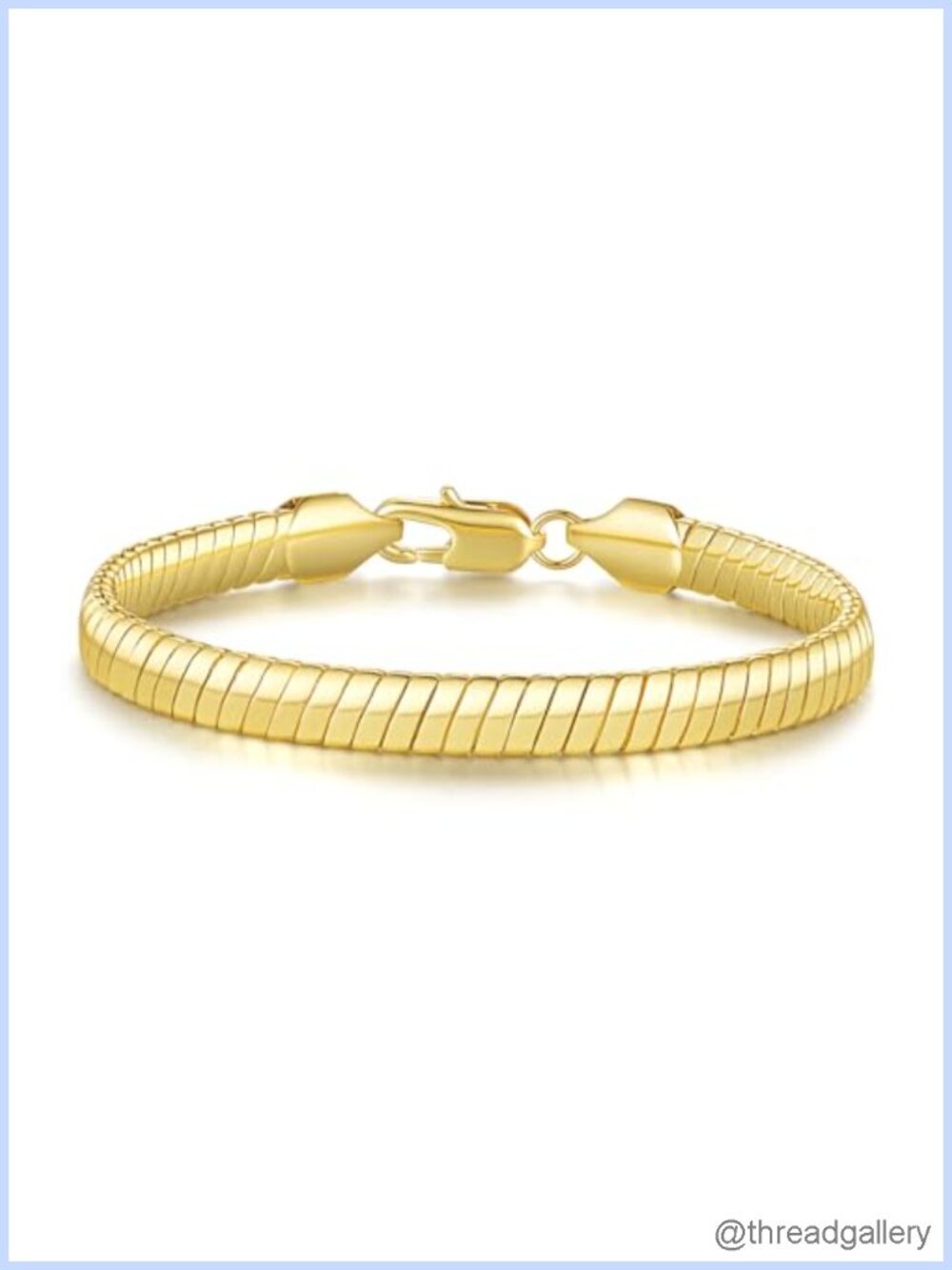 14K Gold Plated Snake Chain Bracelet Smooth Stackable Lobster Clasp